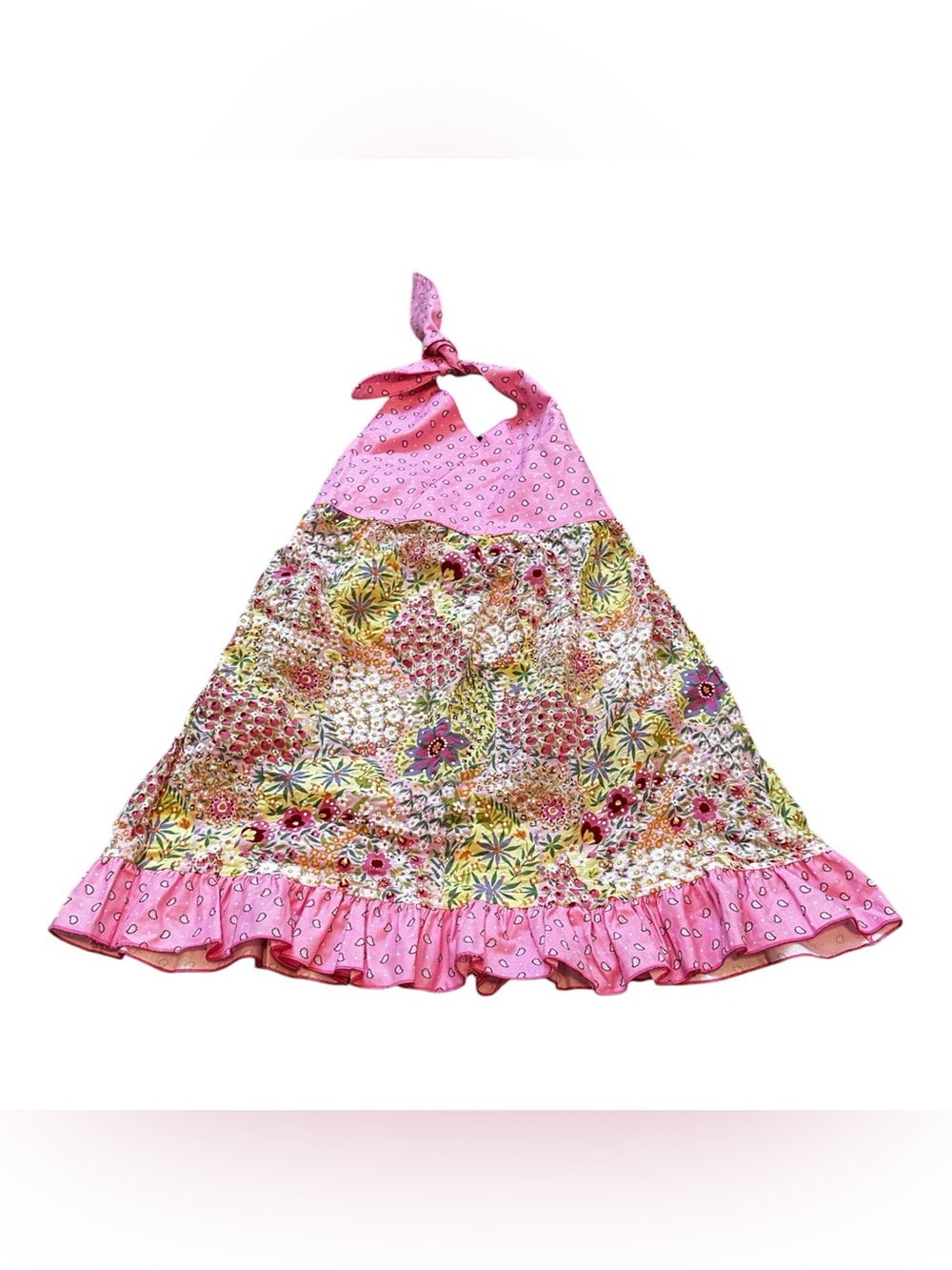 Beary Basics Girls Floral Summer Dress Halter Tie Ruffle Size 6X NWT